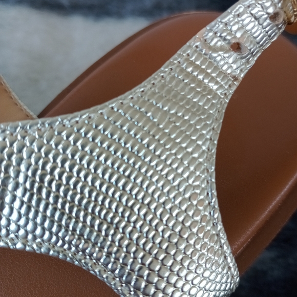 MICHAEL Michael Kors Plate Sandal Gold Metallic Snake Women’s Size 10M - Picture 12 of 13